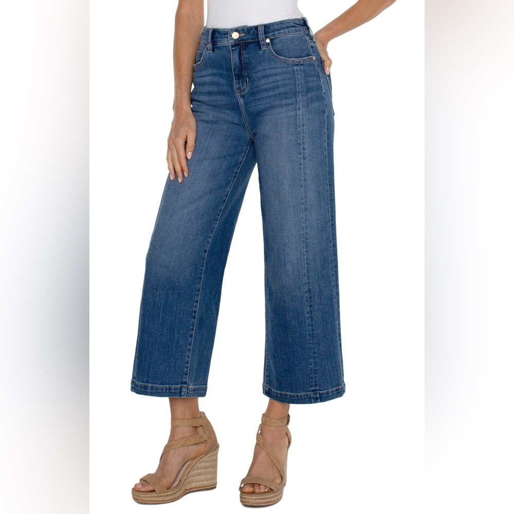 Liverpool Medium Wash Wide Leg Jeans